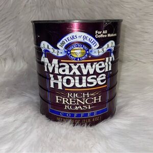 Vintage 1992 Maxwell House Rich French Roast Tin Coffee Can 2 lb 4 oz Empty